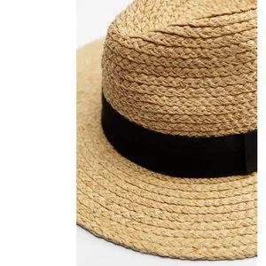 Zara ribbon trim woven hat Zara | Accessories | Zara Tan Ribbon Trim Adjustable Raffia  main image 2